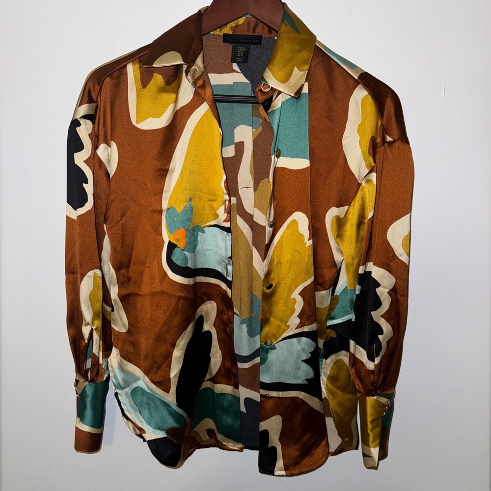 House of Harlow 1960 Multicolor Abstract Blouse